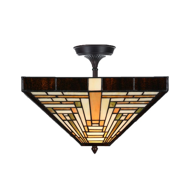 Tiffany Extended Ceiling Lamp Rising Sun - on
