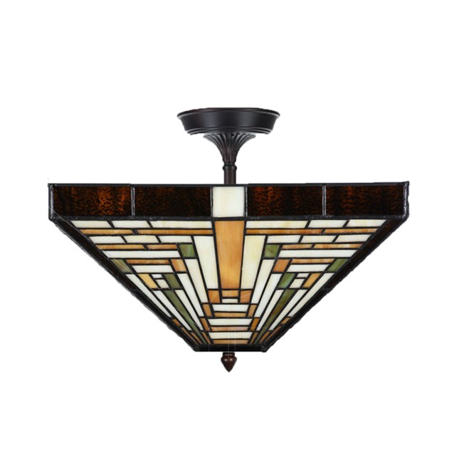 Tiffany Extended Ceiling Lamp Rising Sun - off