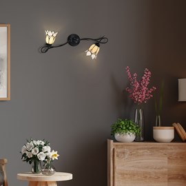 Tiffany Wall Lamp/Ceiling Lamp Lovely Flower White 2