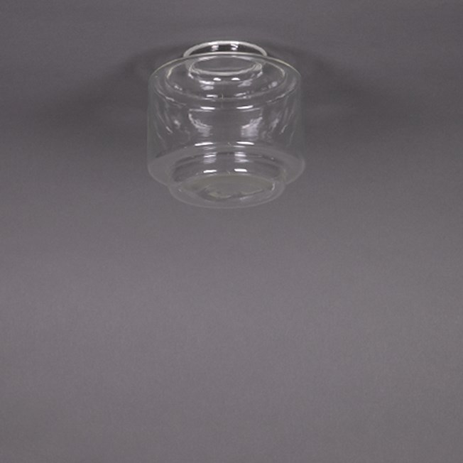 Glass Lampshade Stepped Cylinder small Transparant