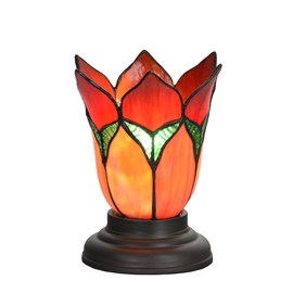 Tiffany Lampe de Table Basse Lovely Flower Red