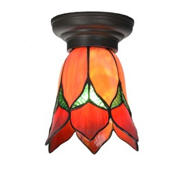 Tiffany Ceiling Lamp Lovely Flower Red 