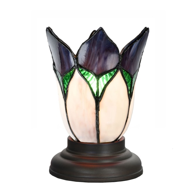 Tiffany Lampe de Table Basse Tiffany Lovely Flower Purple