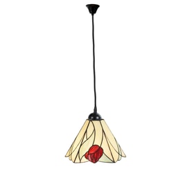 Tiffany Lampe Suspendue Tulip avec Cordon de Lin 