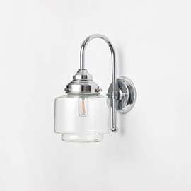 Wall Lamp Stepped Cylinder Small Clear Meander Chrome