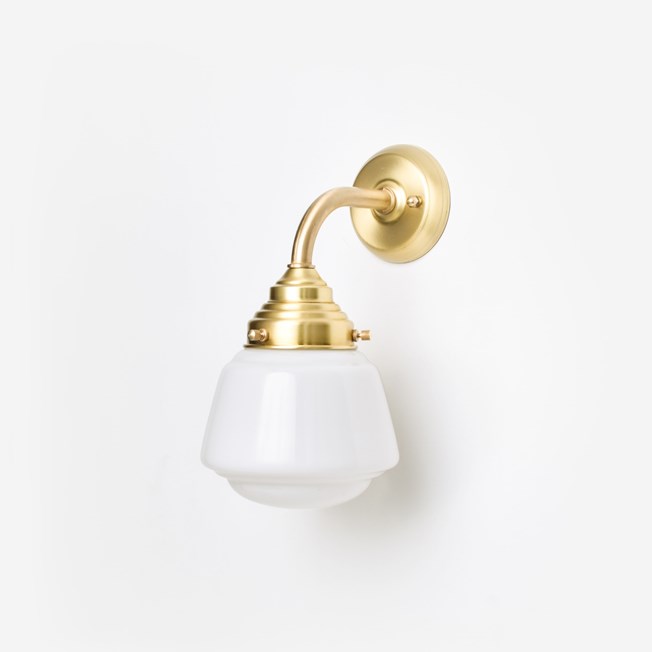 Wall Lamp High Button Curve Brass